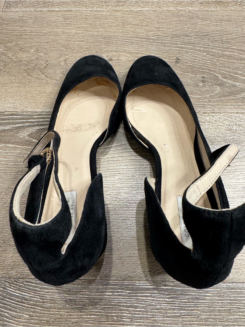 Cole Haan Black Suede Ankle-Strap Block Heels KG - Picture 2 of 5